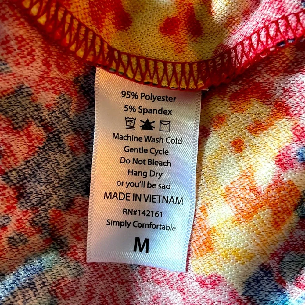 LuLaRoe Blue, Red, yellow & Green Midi Sundress Casual Crew Neck.  Size Medium - Picture 5 of 5